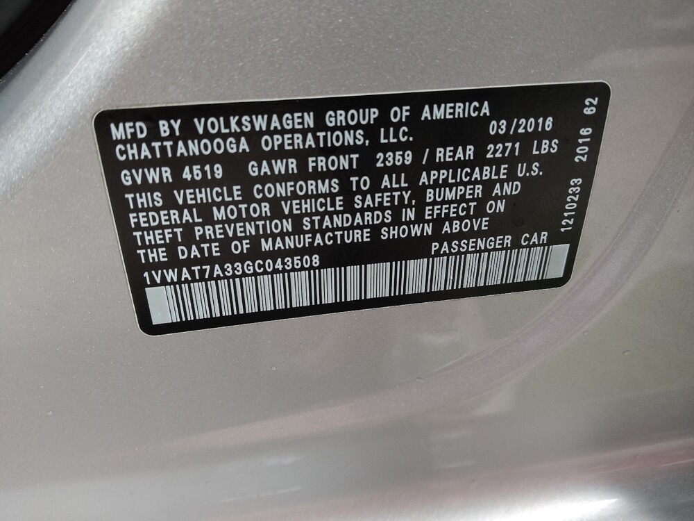 2016 Volkswagen Passat in Athens, GA 30606 - 18097596 33