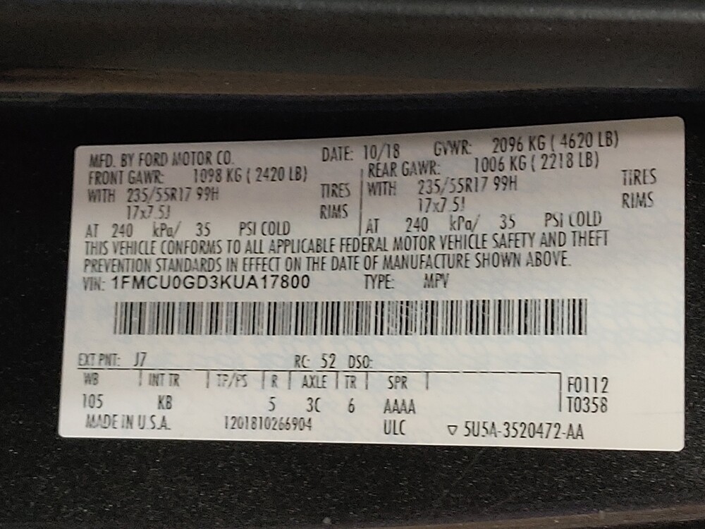 2019 Ford Escape in Temple, TX 76502 - 18097636 33