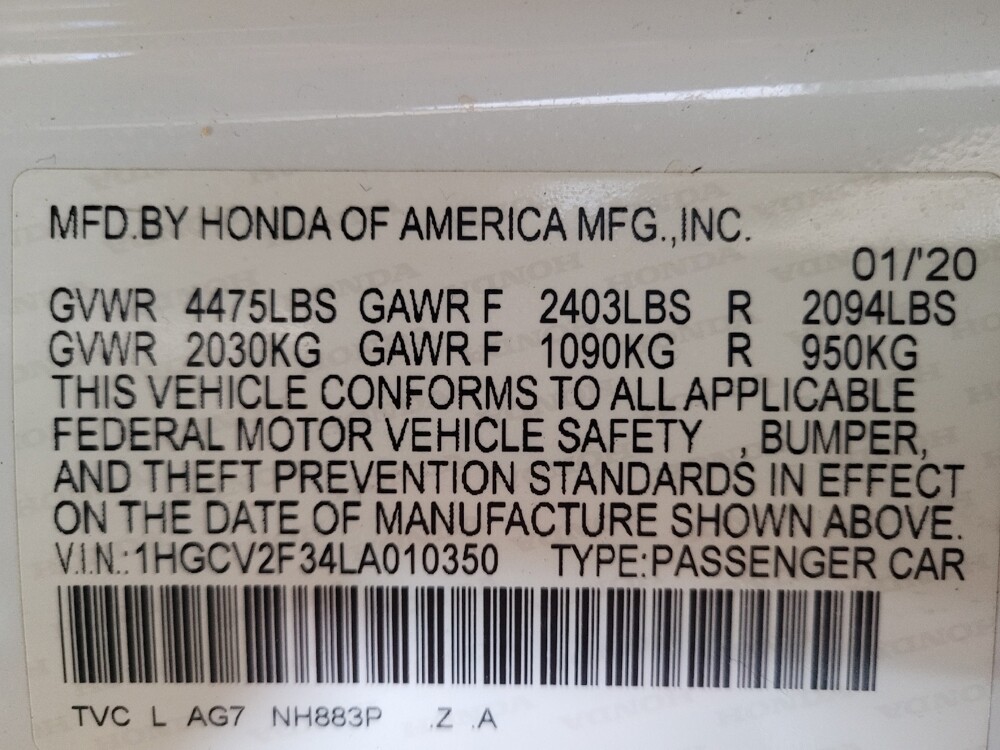 2020 Honda Accord in Columbus, GA 31909 - 18097667 33