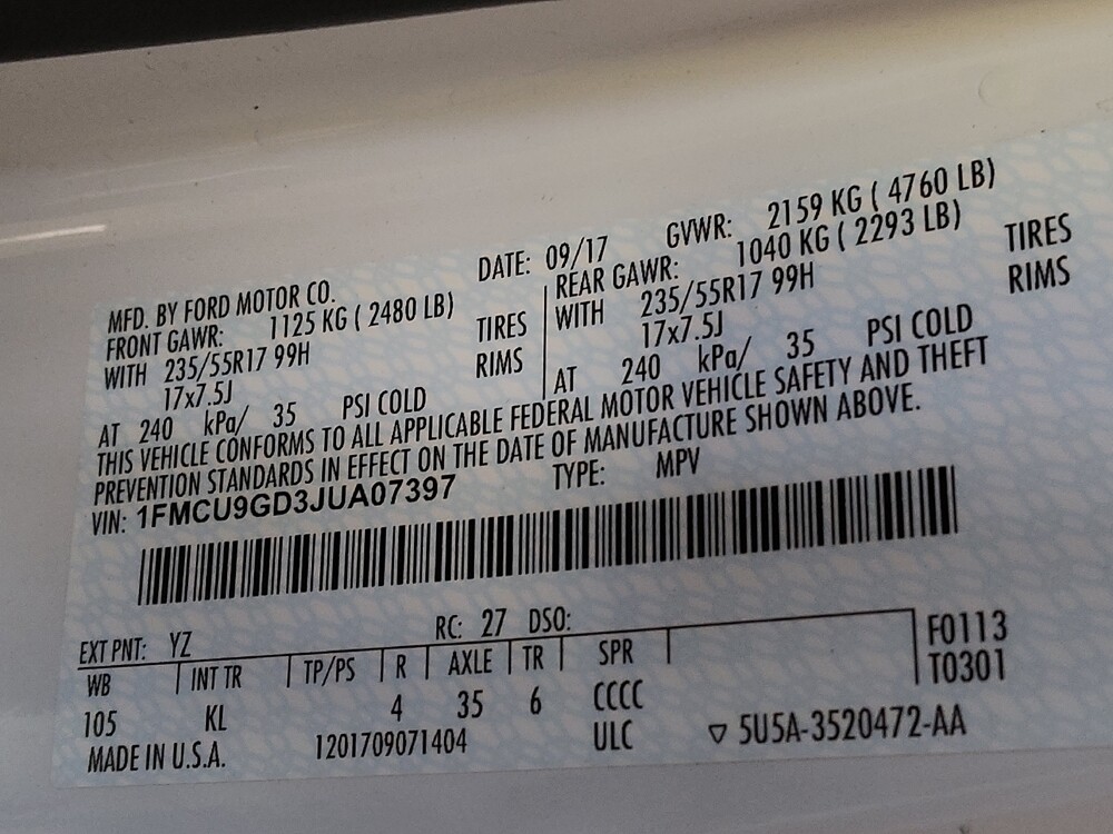 2018 Ford Escape in Wilmington, NC 28405 - 18097746 33