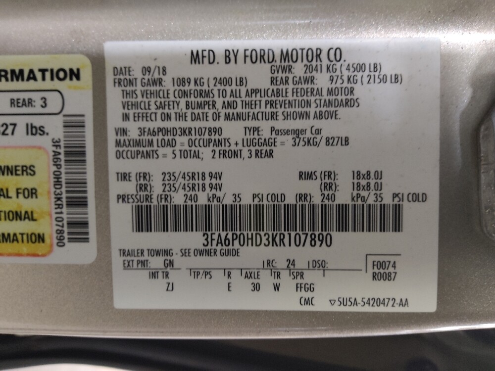 2019 Ford Fusion in Fort Myers, FL 33907 - 18097983 33