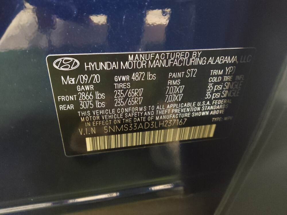 2020 Hyundai Santa Fe in Knoxville, TN 37923 - 18098020 33