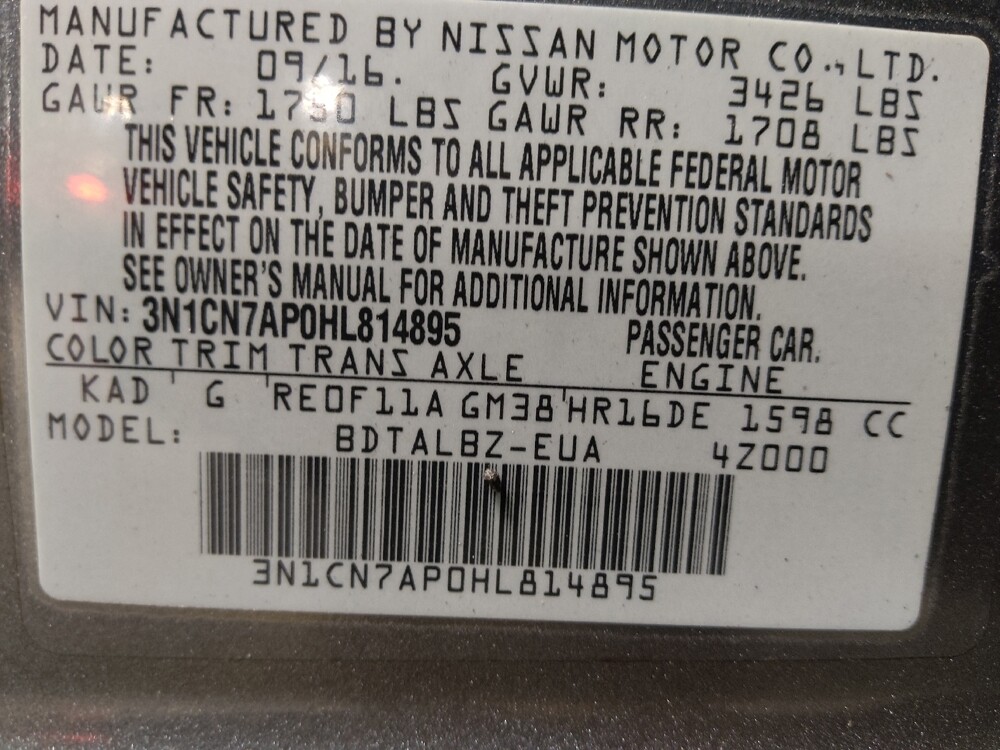 2017 Nissan Versa in Union City, GA 30291 - 18098203 33