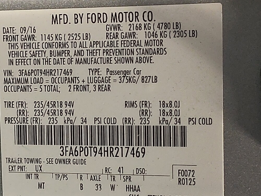 2017 Ford Fusion in Tallahassee, FL 32304 - 18098242 33