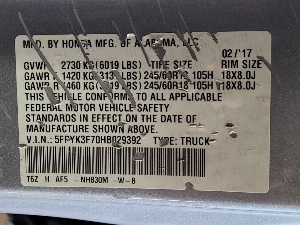 2017 Honda Ridgeline in Ocala, FL 34471 - 18098263 33