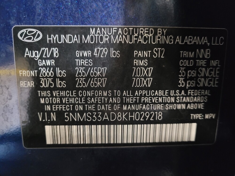 2019 Hyundai Santa Fe in Ocala, FL 34471 - 18098271 33