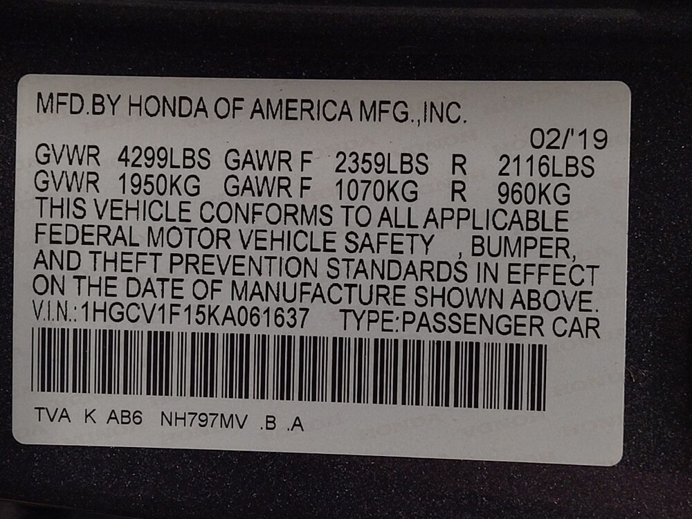2019 Honda Accord in Savannah, GA 31419 - 18098272 33