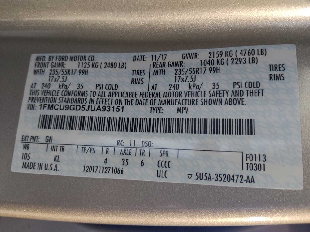 2018 Ford Escape in Albany, GA 31705 - 18098396 33