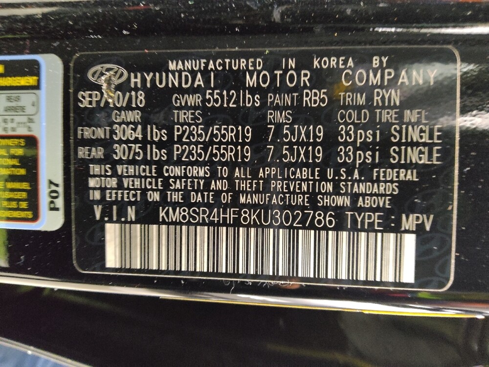 2019 Hyundai Santa Fe in Stone Mountain, GA 30083 - 18098543 33