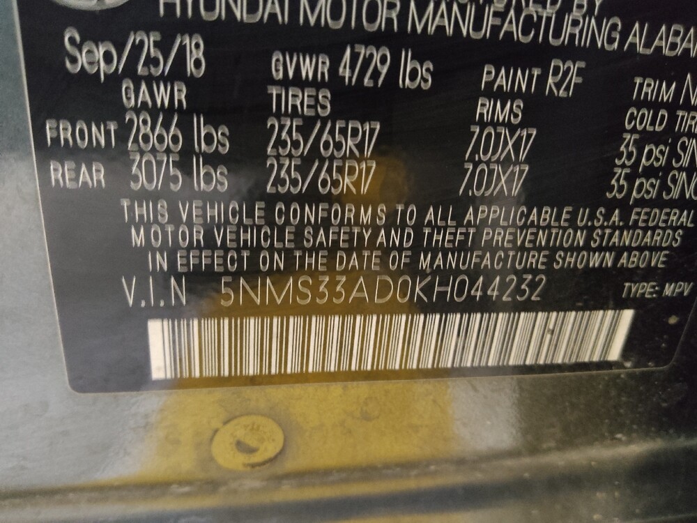 2019 Hyundai Santa Fe in Stone Mountain, GA 30083 - 18098660 33