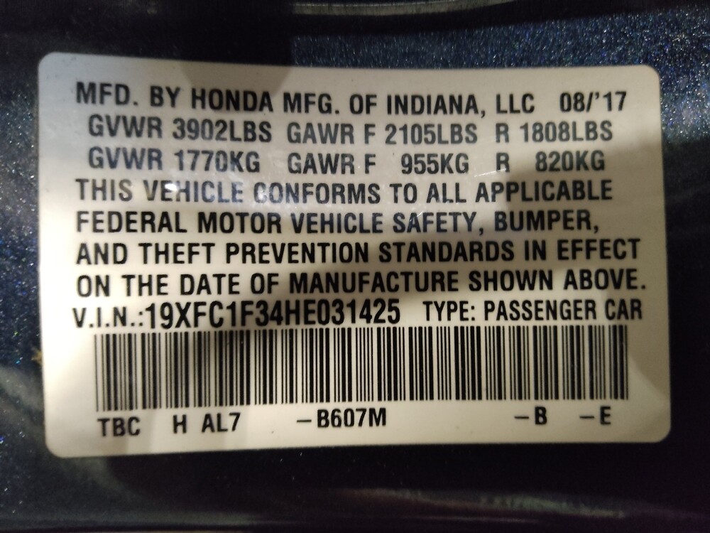 2017 Honda Civic in Gainesville, FL 32609 - 18098691 33