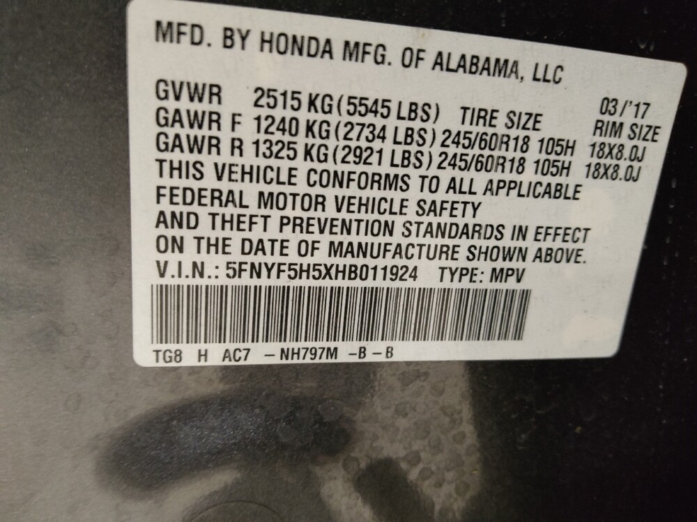 2017 Honda Pilot in Pelham, AL 35124 - 18098861 33