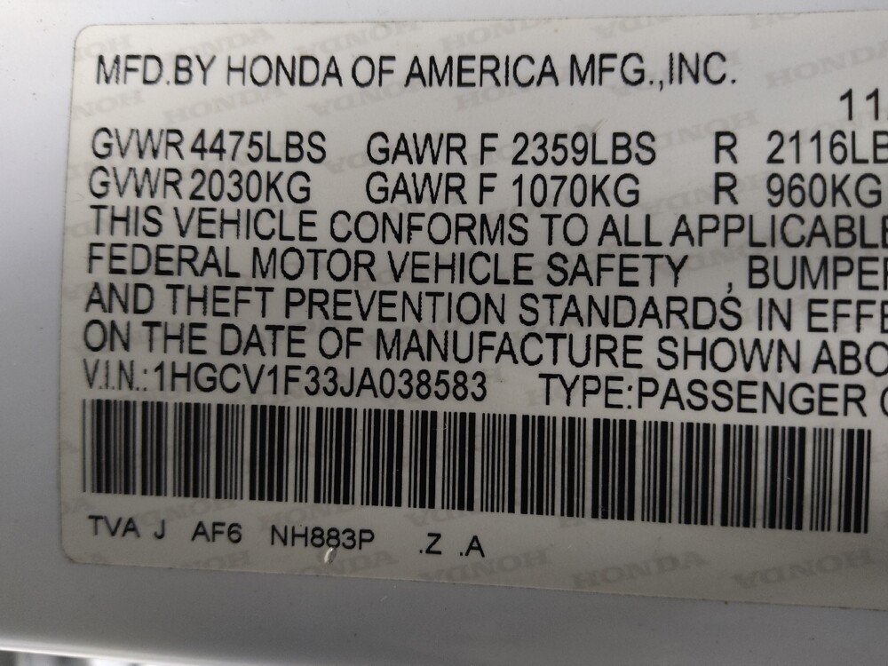 2018 Honda Accord in Stone Mountain, GA 30083 - 18099000 33