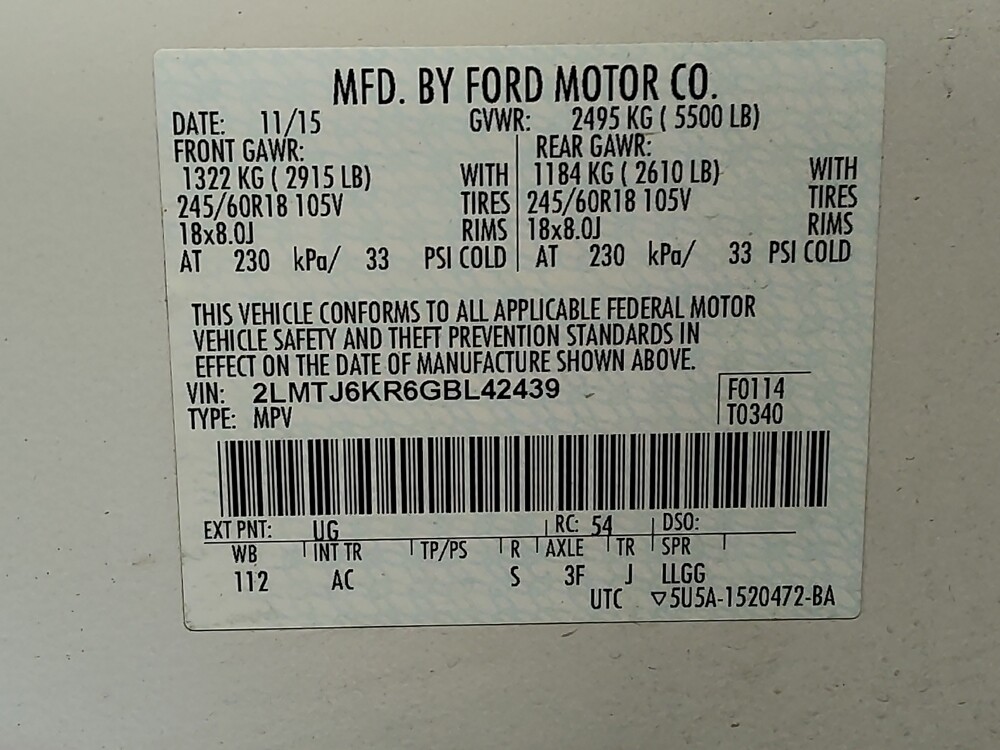 2016 Lincoln MKX in Glendale, AZ 85301 - 18099050 33