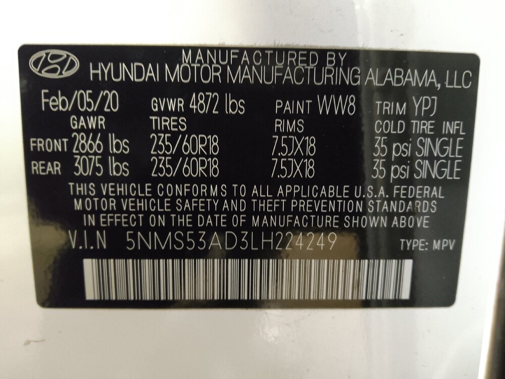 2020 Hyundai Santa Fe in Jacksonville, FL 32210 - 18099245 33