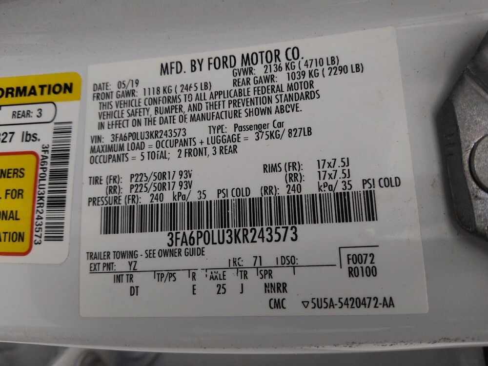 2019 Ford Fusion in St. Louis, MO 63136 - 18099353 33