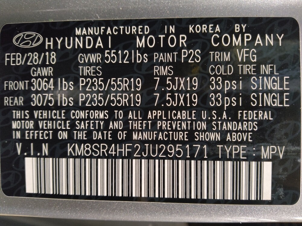 2018 Hyundai Santa Fe in Jacksonville, FL 32225 - 18099456 33