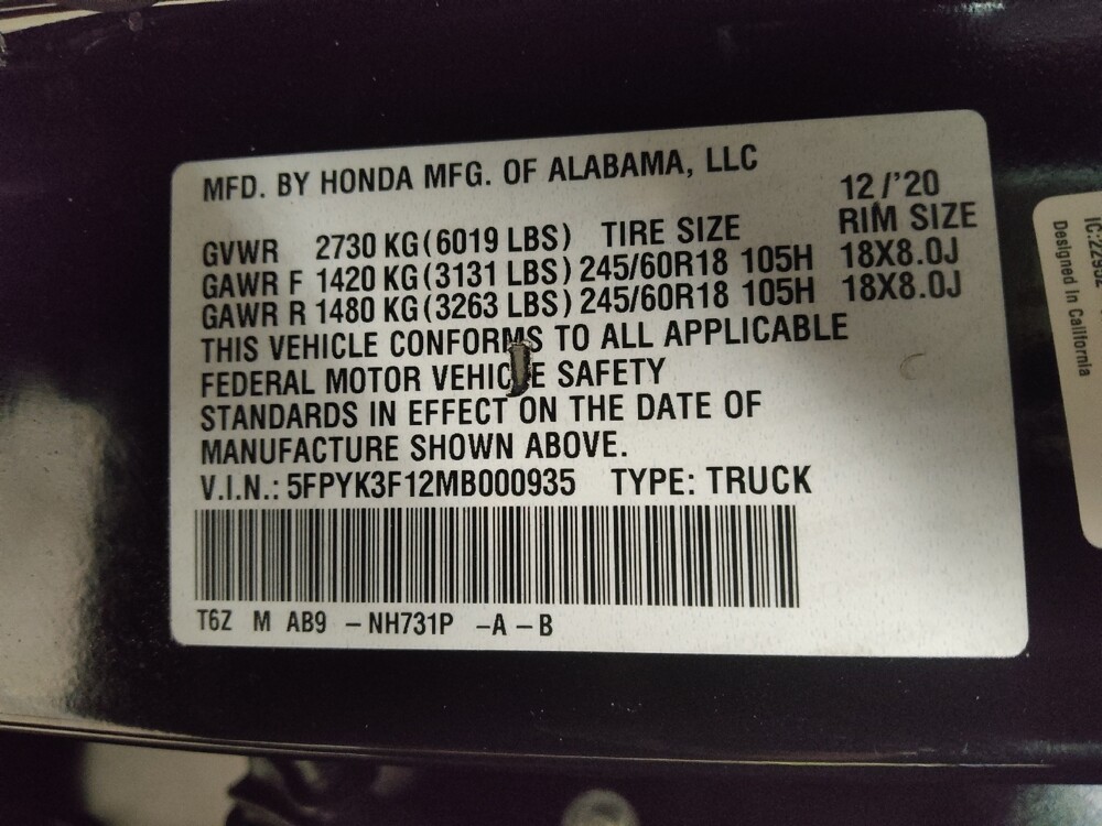 2021 Honda Ridgeline in Athens, GA 30606 - 18099473 33