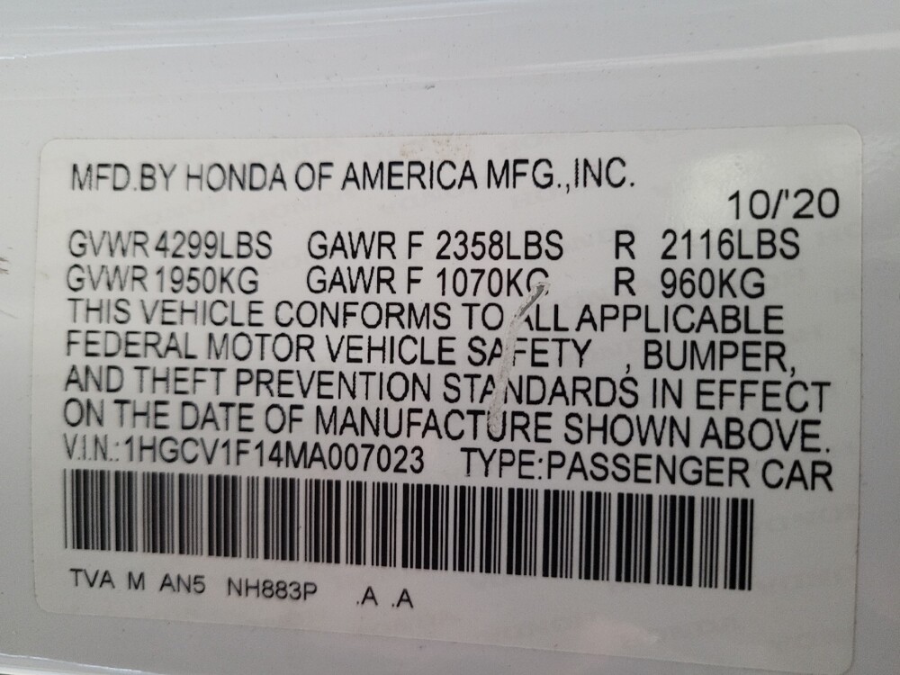 2021 Honda Accord in Riverside, CA 92504 - 18099601 33