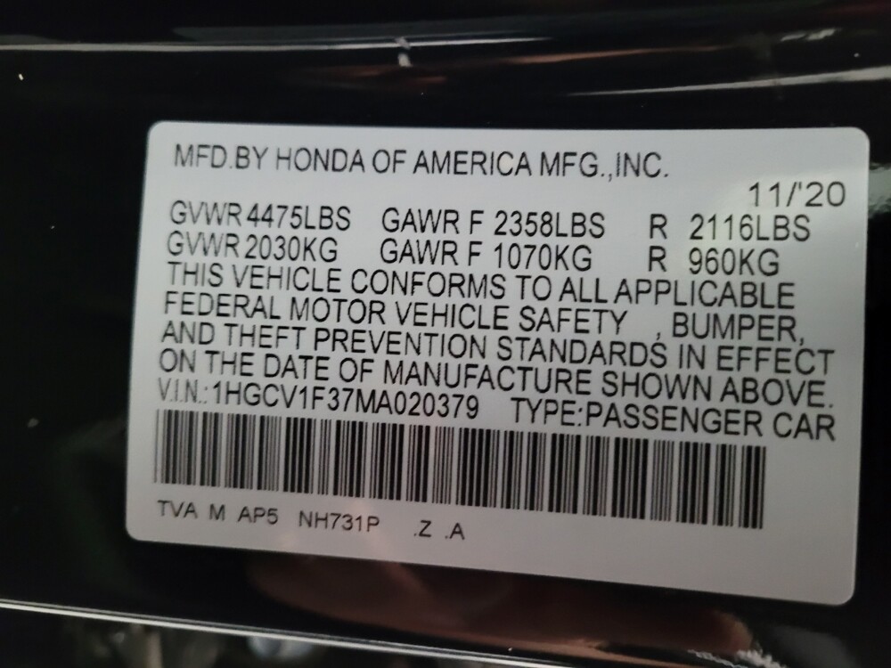 2021 Honda Accord in Bakersfield, CA 93309 - 18099604 33