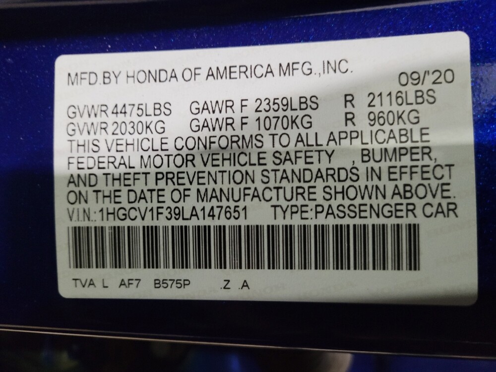 2020 Honda Accord in Allentown, PA 18103 - 18099840 33