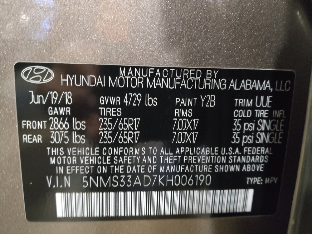 2019 Hyundai Santa Fe in Jacksonville, FL 32225 - 18099860 33