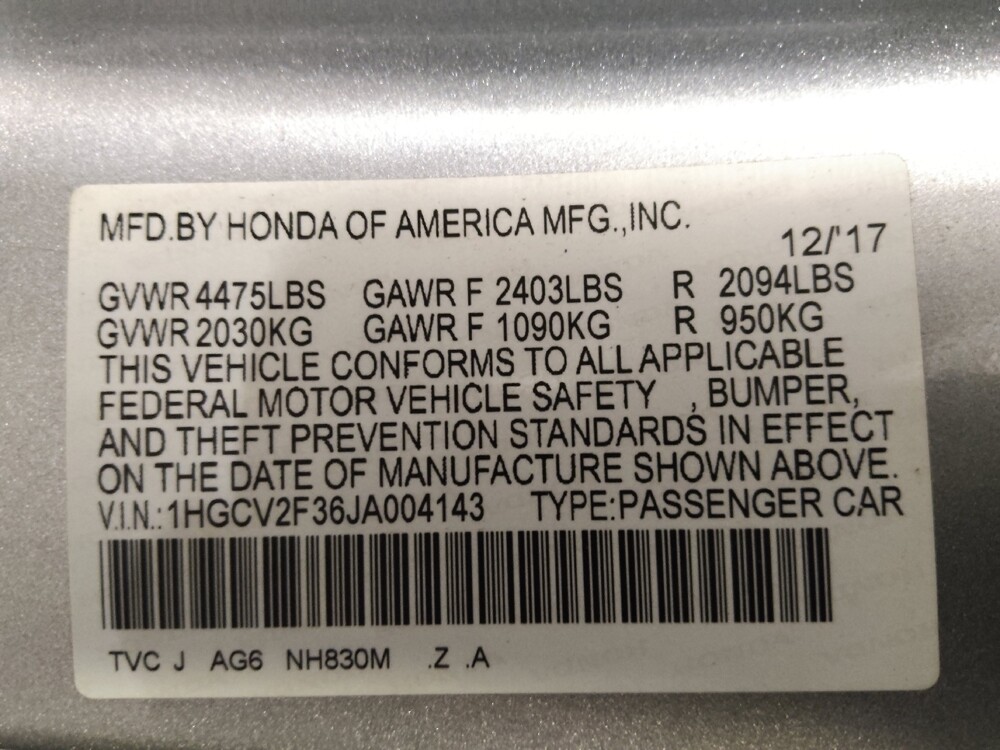 2018 Honda Accord in Ocala, FL 34471 - 18099877 33