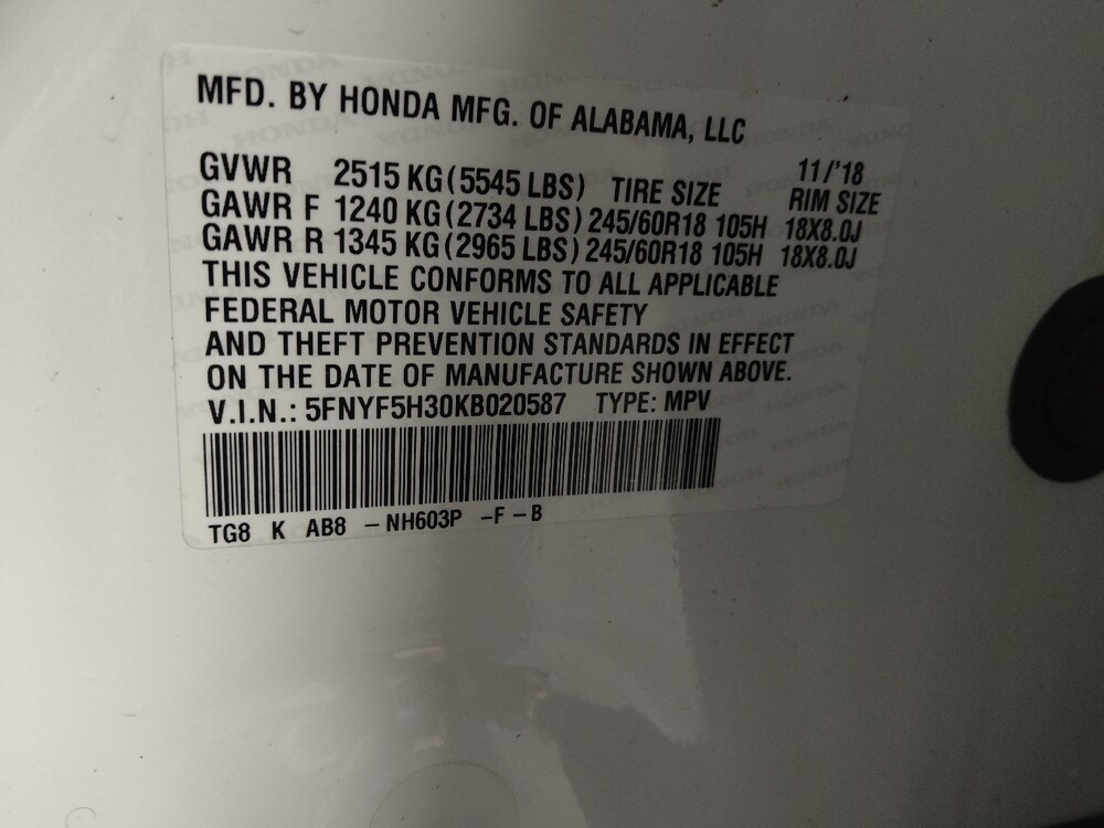 2019 Honda Pilot in Conway, SC 29526 - 18099919 33
