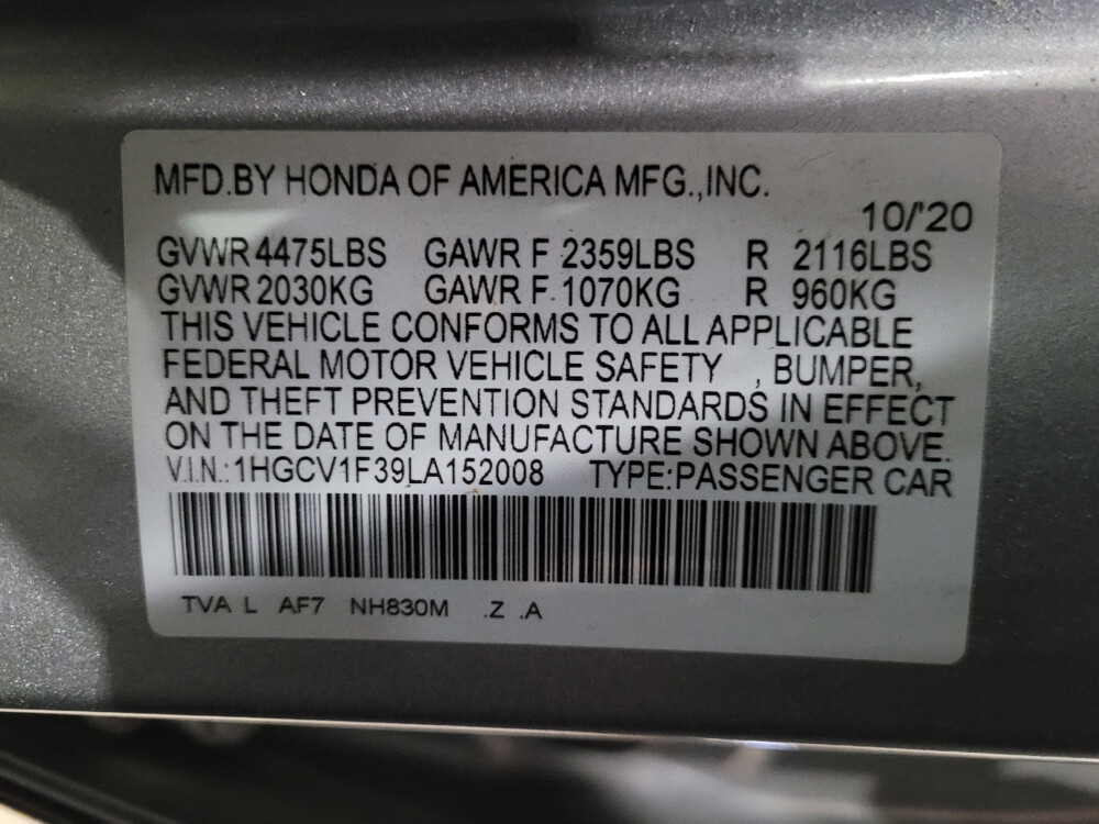 2020 Honda Accord in Allentown, PA 18103 - 18099956 33