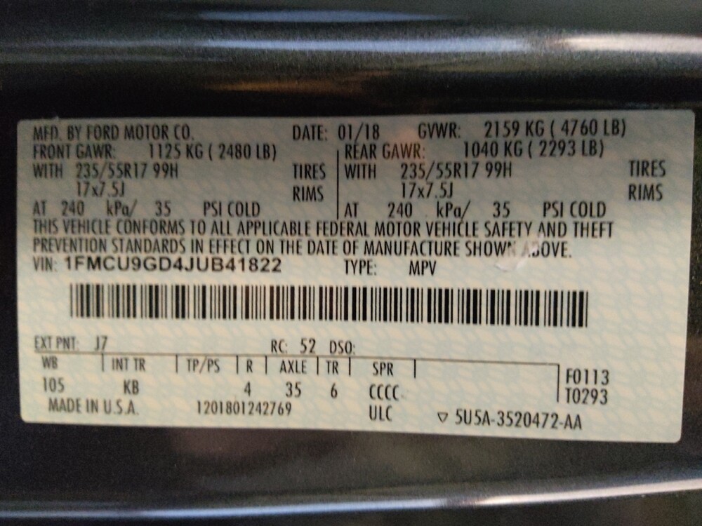 2018 Ford Escape in Metairie, LA 70006 - 18099999 33