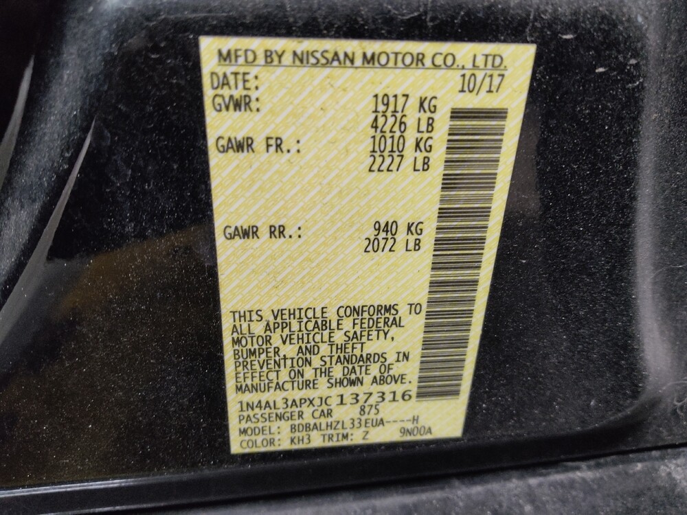 2018 Nissan Altima in Pelham, AL 35124 - 18100033 33