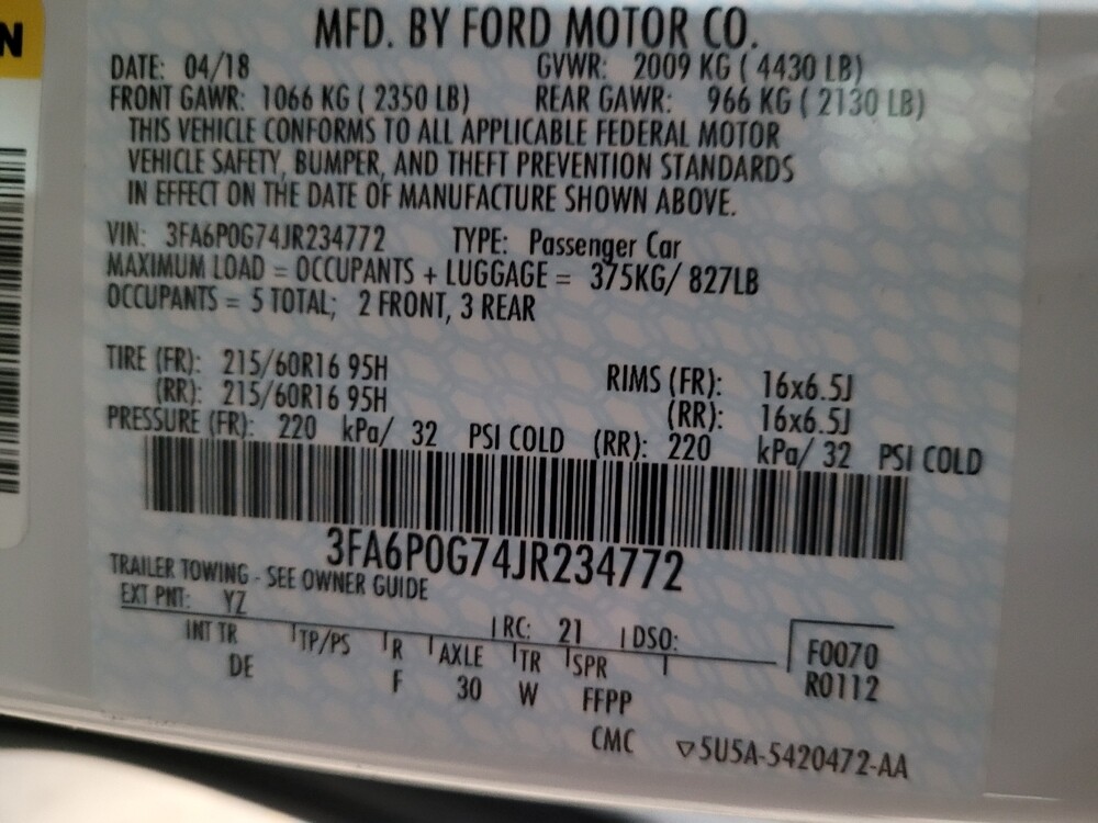 2018 Ford Fusion in Glen Burnie, MD 21061 - 18100080 33