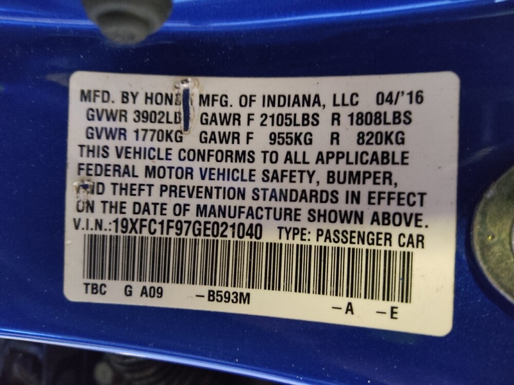 2016 Honda Civic in Clearwater, FL 33764 - 18100098 33