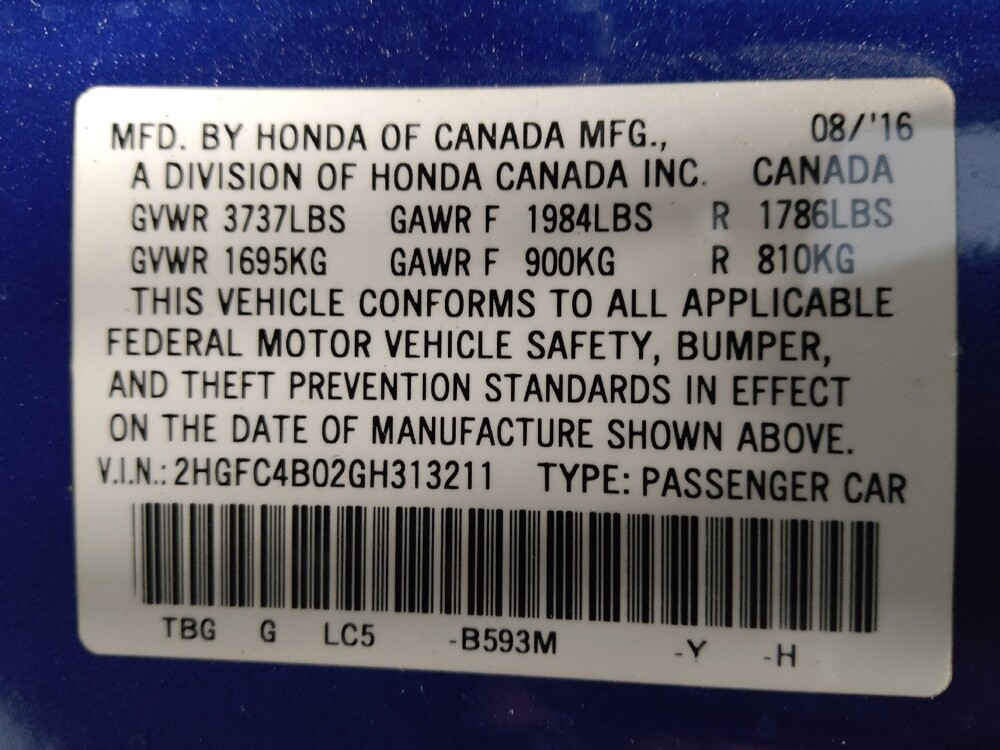 2016 Honda Civic in West Palm Beach, FL 33409 - 18100111 33