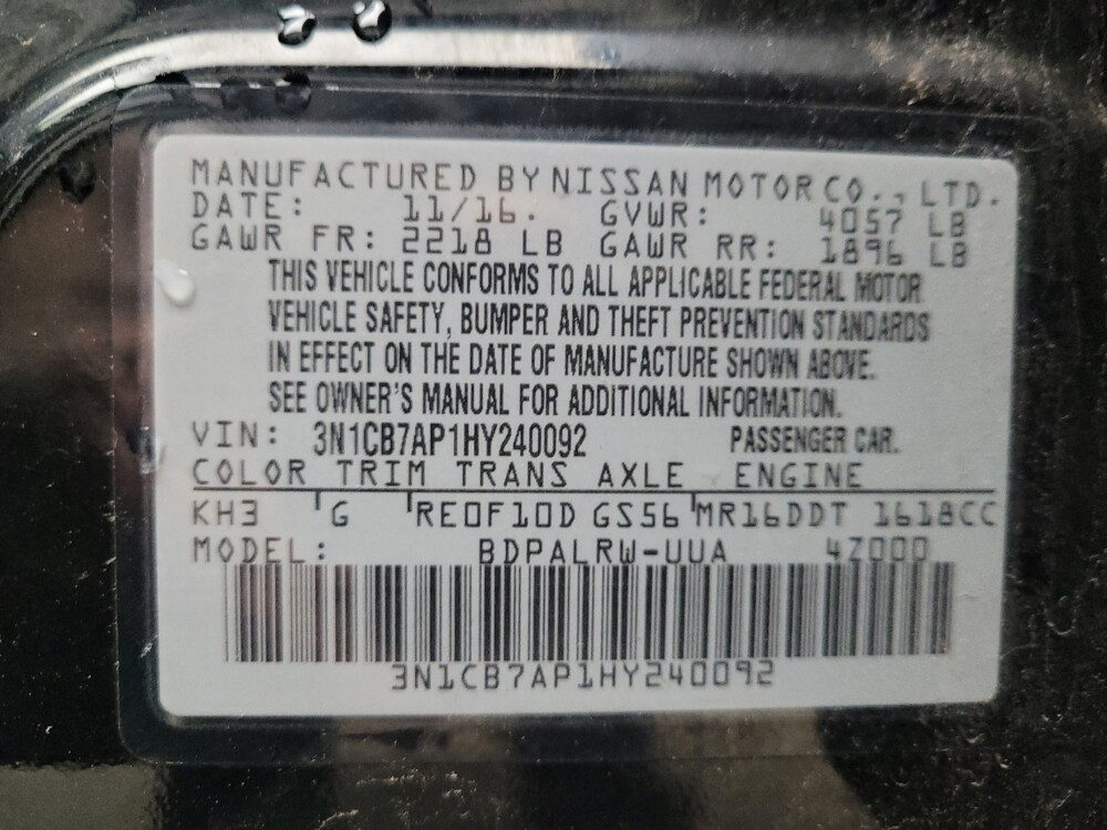 2017 Nissan Sentra in Springfield, MO 65807 - 18100203 33