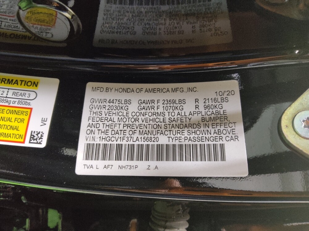 2020 Honda Accord in Columbia, SC 29210 - 18100224 33