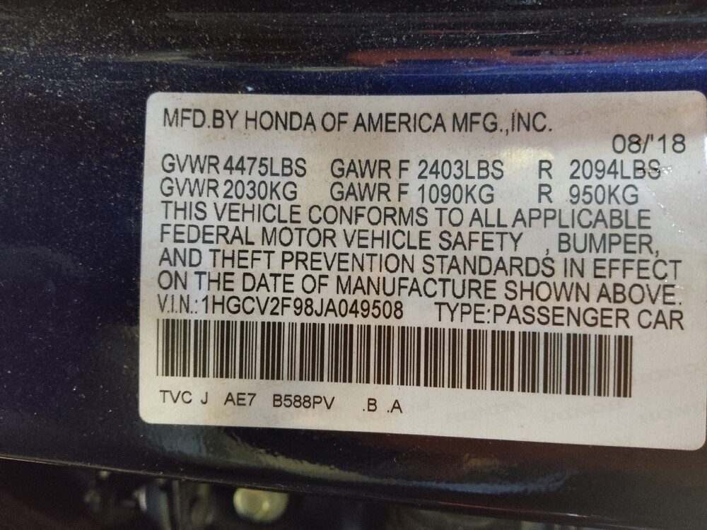 2018 Honda Accord in Greensboro, NC 27407 - 18100234 33