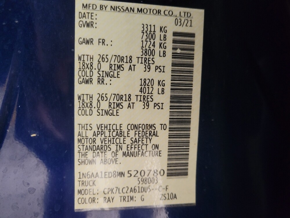 2021 Nissan Titan in Jackson, MS 39211 - 18100307 33