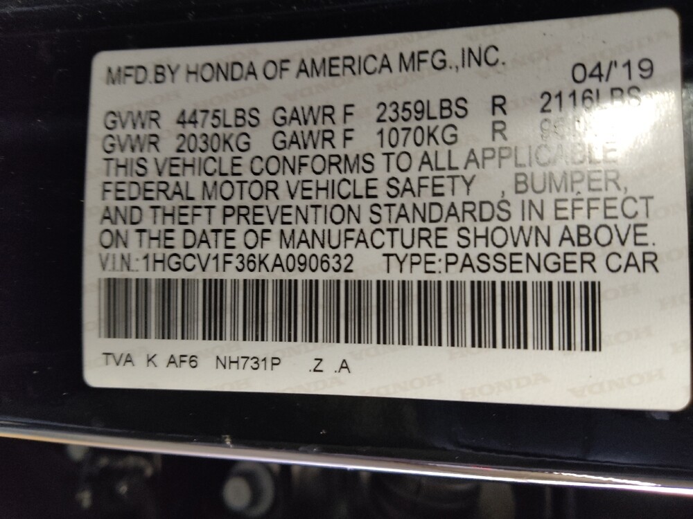 2019 Honda Accord in Birmingham, AL 35215 - 18100392 33