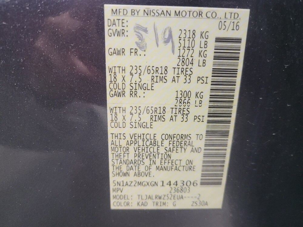 2016 Nissan Murano in Stone Mountain, GA 30083 - 18100823 33