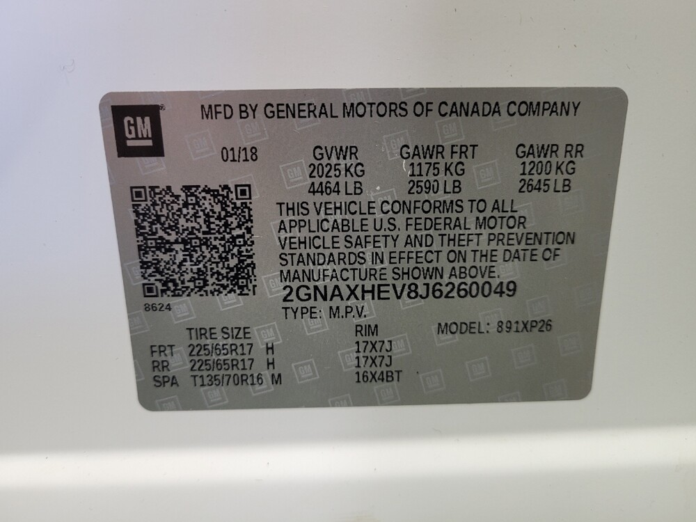 2018 Chevrolet Equinox in Maple Heights, OH 44137 - 18100838 33