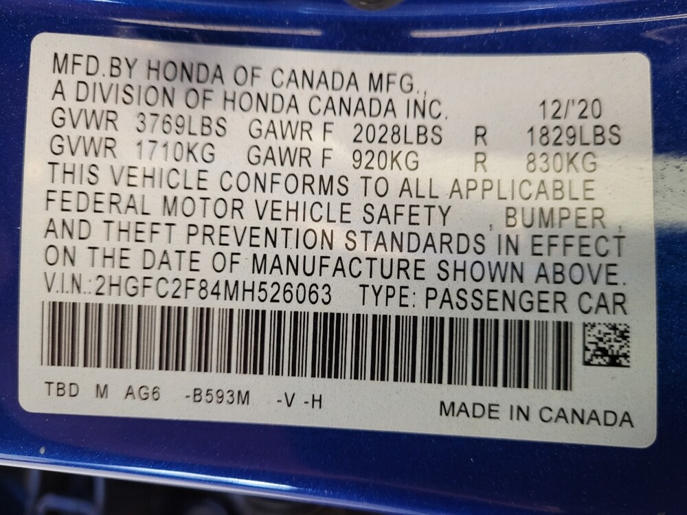 2021 Honda Civic in Montclair, CA 91763 - 18101035 33