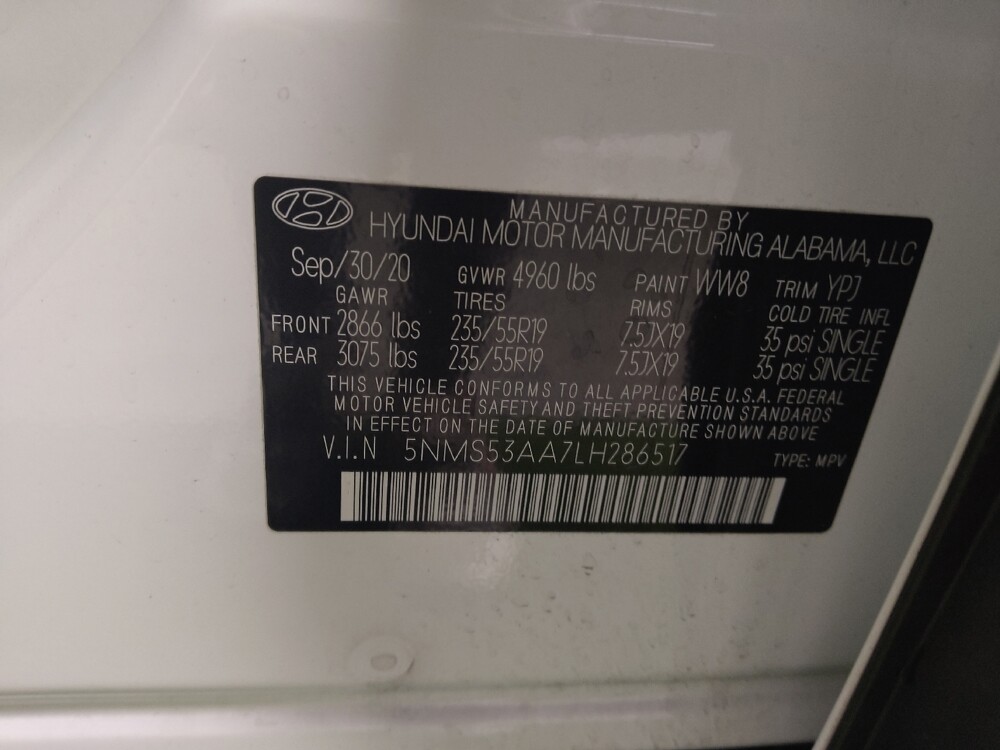 2020 Hyundai Santa Fe in Union City, GA 30291 - 18101062 33