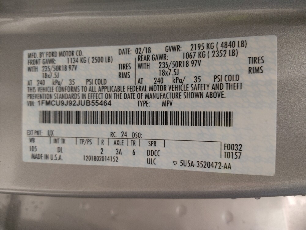 2018 Ford Escape in Tampa, FL 33612 - 18101079 33