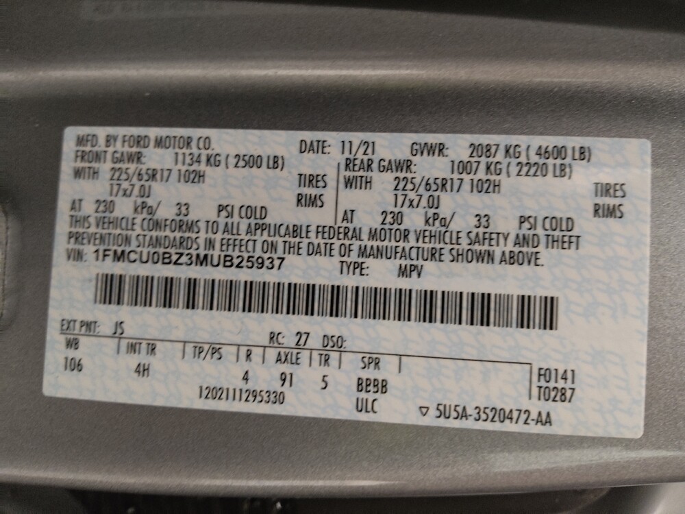 2021 Ford Escape in Tallahassee, FL 32304 - 18101372 33