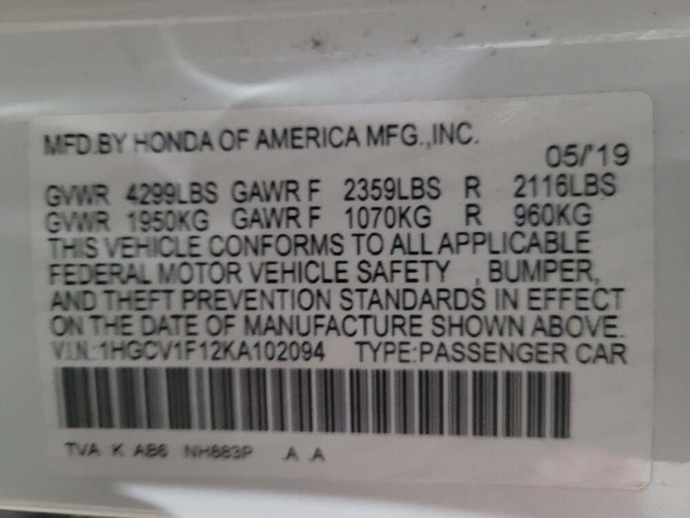 2019 Honda Accord in Pittsburgh, PA 15236 - 18101440 33