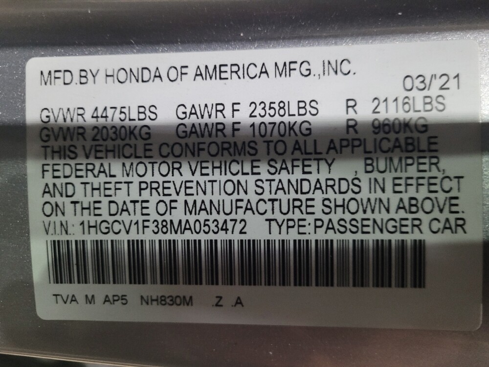 2021 Honda Accord in Pittsburgh, PA 15237 - 18101736 33