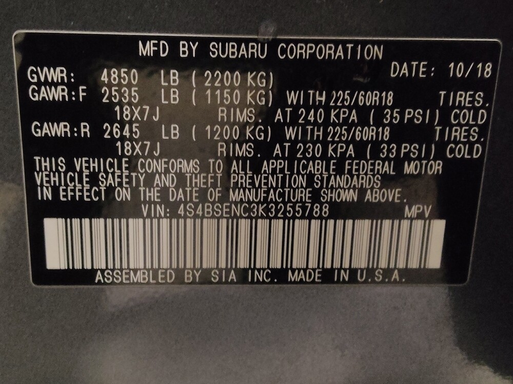 2019 Subaru Outback in Gainesville, FL 32609 - 18101864 33