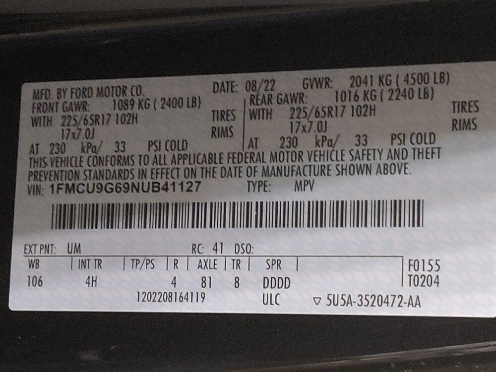 2022 Ford Escape in Lewisville, TX 75067 - 18101887 33