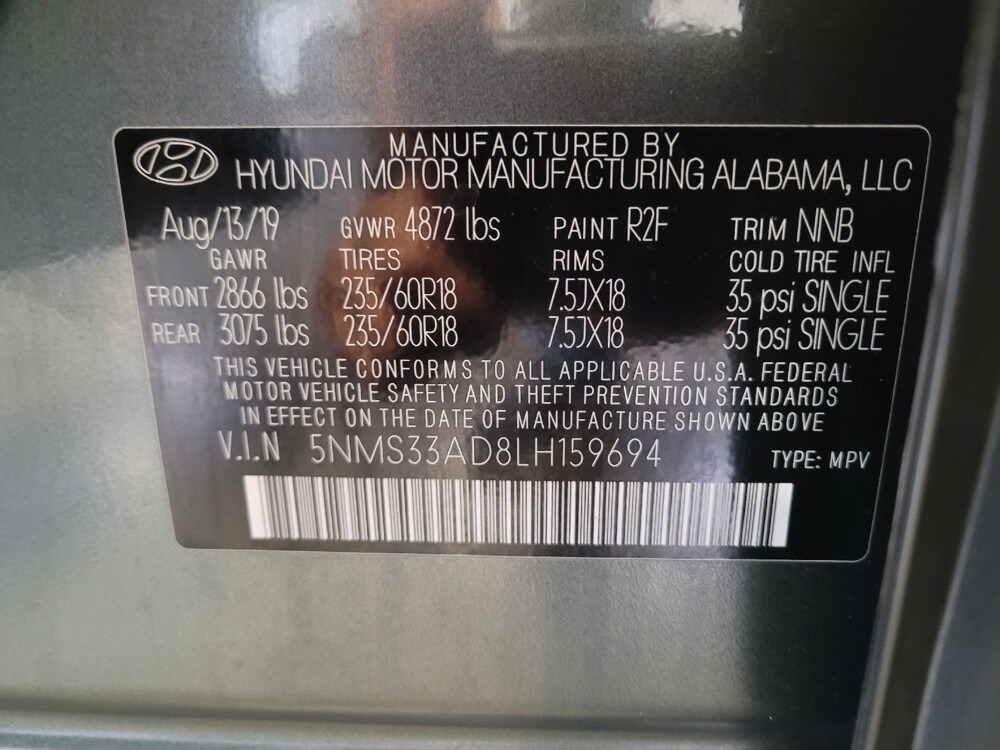 2020 Hyundai Santa Fe in Riverside, CA 92504 - 18104243 33